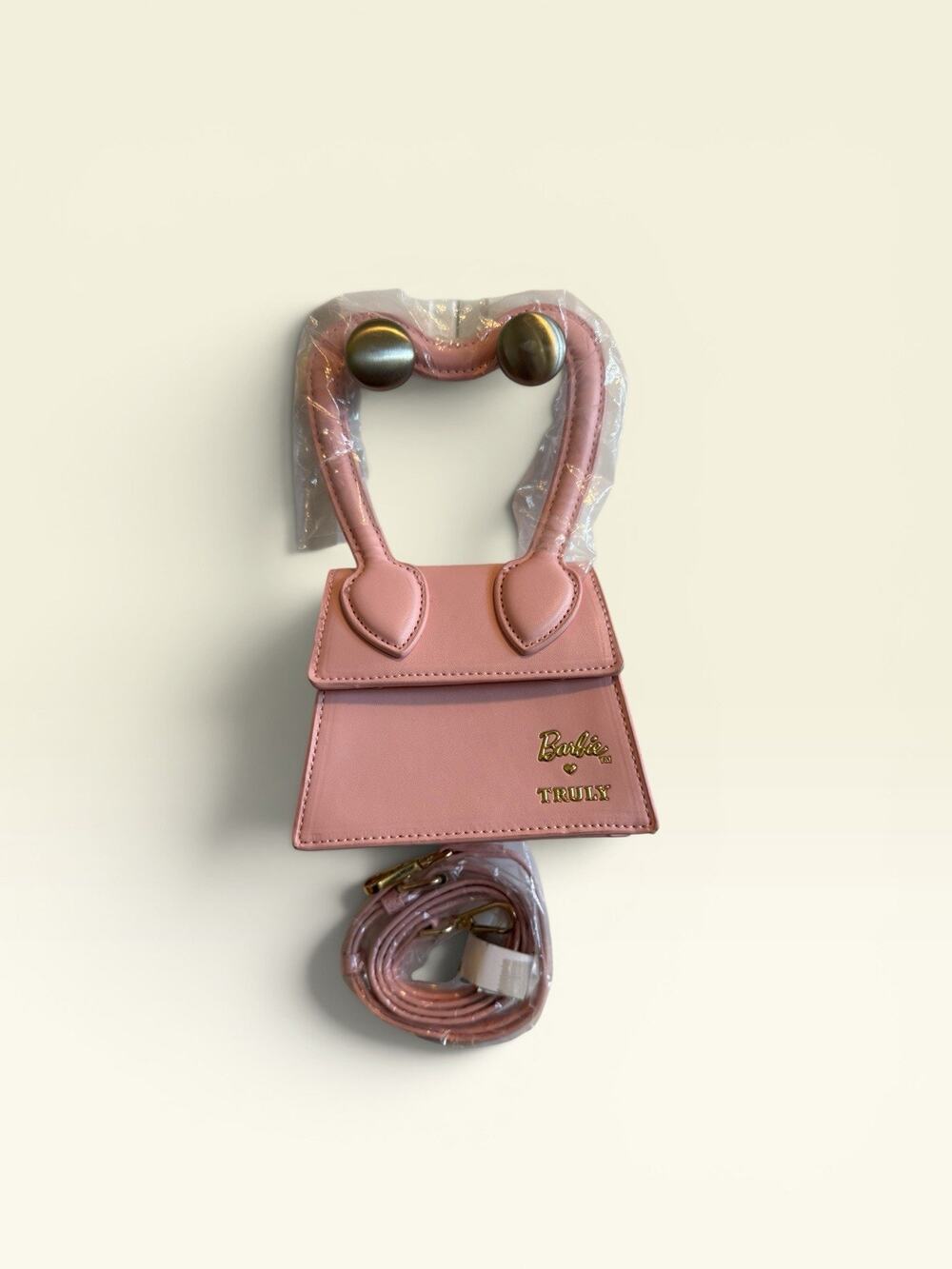 Truly Beauty x Barbie Collaboration Pink Mini Purse Heart Handle Crossbody Bag